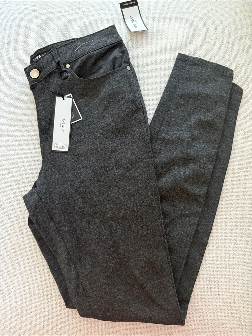Nine West Women's Dark Charcoal Skinny Jeans